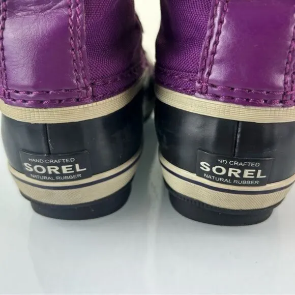 Sorel Yoot Pac Nylon Kids Purple Snow Winter Boots Sz US 2 Waterproof