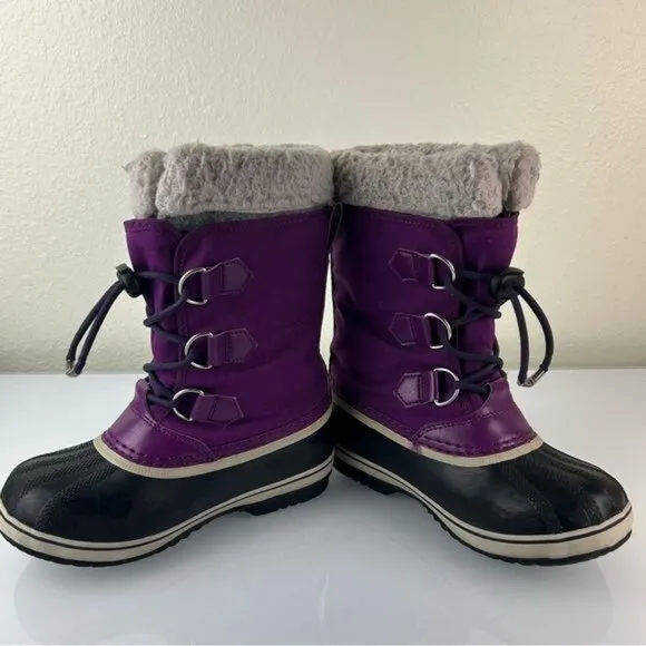 Sorel Yoot Pac Nylon Kids Purple Snow Winter Boots Sz US 2 Waterproof