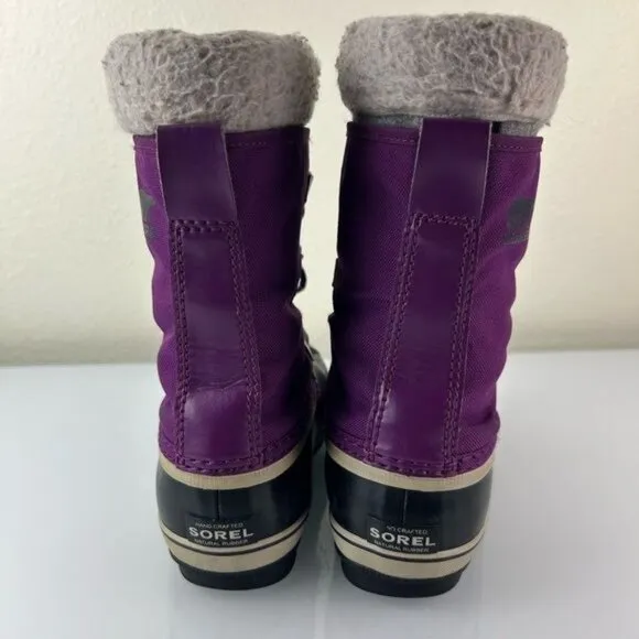 Sorel Yoot Pac Nylon Kids Purple Snow Winter Boots Sz US 2 Waterproof