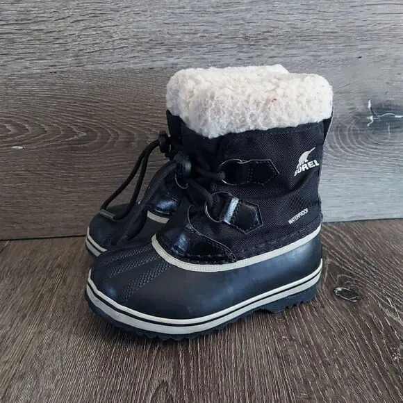 SOREL Yoot Pac Nylon Winter Snow Boots Black Toodler Size 10