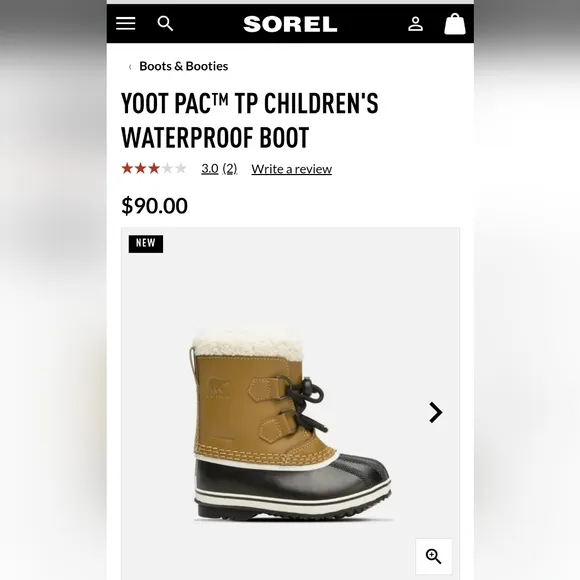 Sorel Yoot Pac TP Youth Waterproof Boots Size 6