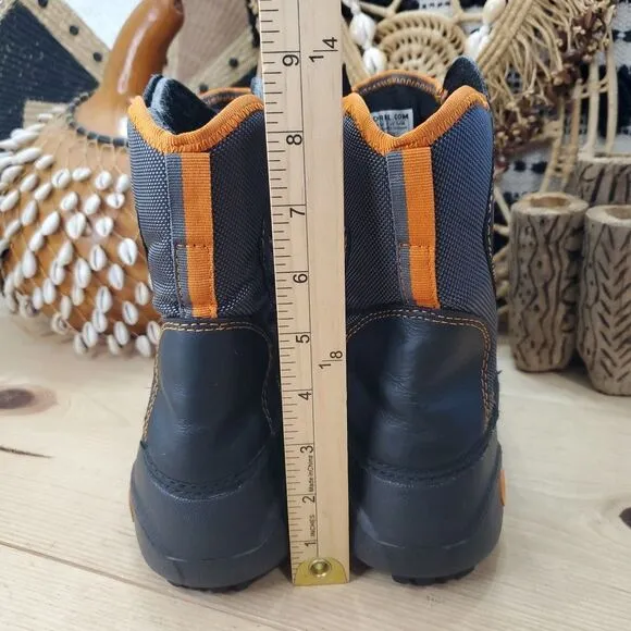 Sorel Youth 5/Women 6 Winter Snow Boots &quot;Icepack&quot; Black Orange Tech Lite EUC