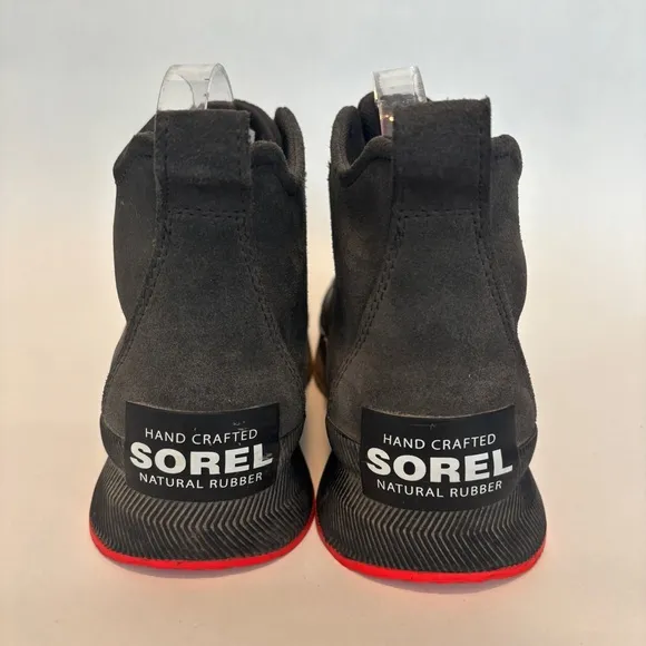 Sorel Youth Gray Black and Red Out N About classic winter ankle boots size 7