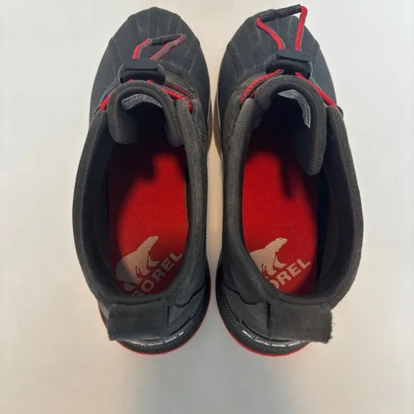 Sorel Youth Gray Black and Red Out N About classic winter ankle boots size 7