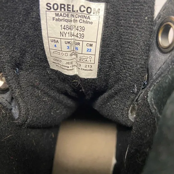 Sorel Youth Navy Blue Winter Leather Duck Boots