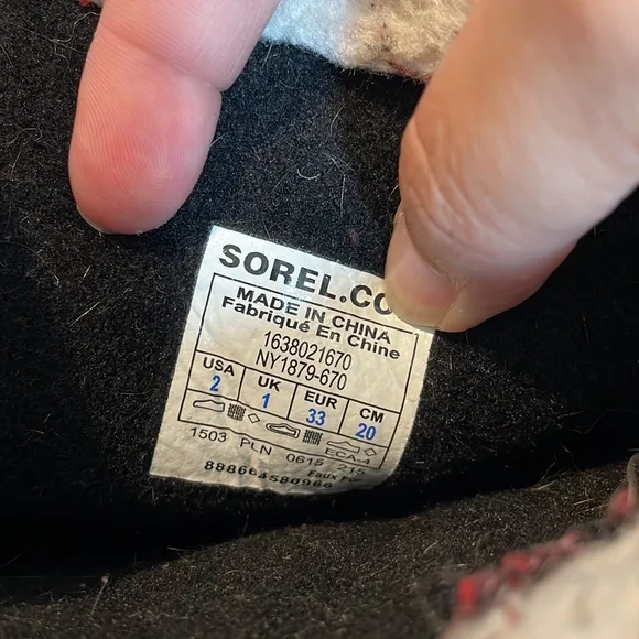 Sorel Youth Waterproof Snow Boots Size 2