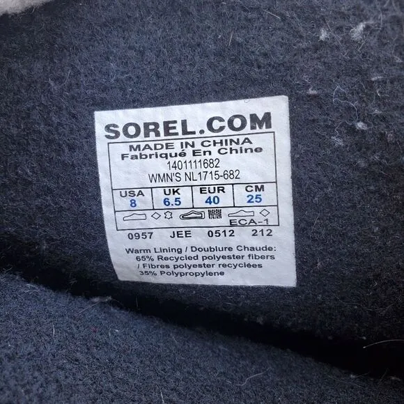 Sorel 1964 Pac Purple Floral Laurel Leather Sherpa Pile Winter Snow Duck Boots 8
