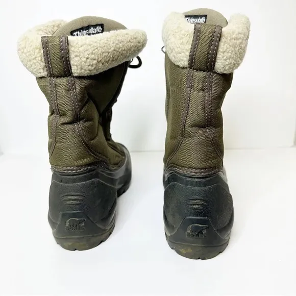SOREL Cumberland Womens Size 7 Thinsulate Army Olive Green Snow Winter Boot