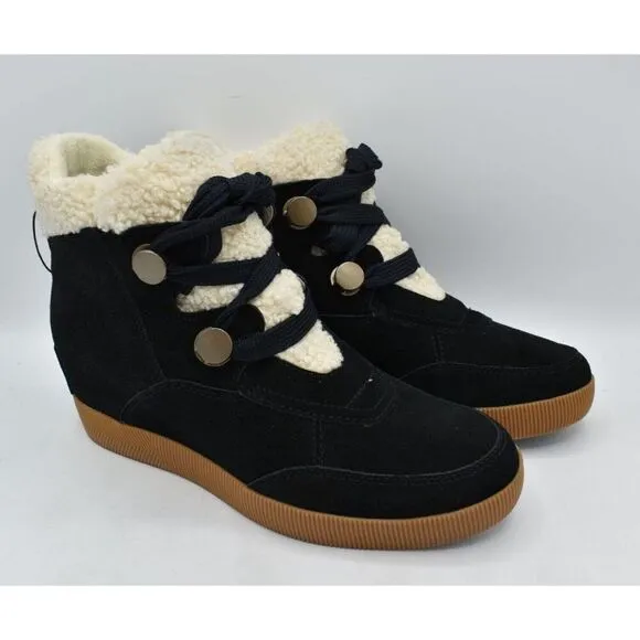 Sorel Women Size 10.5 Out N About Cozy Wedge Faux Shearling Winter Booties Boots