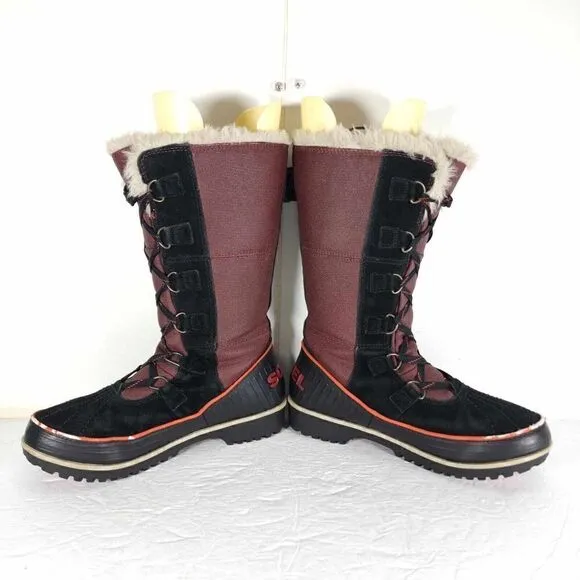 Sorel Women's TIVOLI High II US7,5 Madder Brown Lined Faux Fur Snow Boots