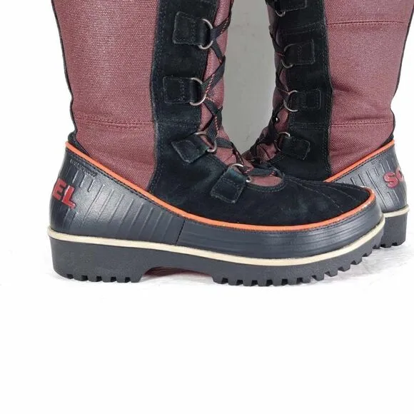 Sorel Women's TIVOLI High II US7,5 Madder Brown Lined Faux Fur Snow Boots