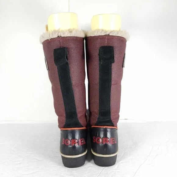 Sorel Women's TIVOLI High II US7,5 Madder Brown Lined Faux Fur Snow Boots
