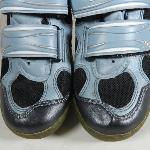 Speicalzed Kids Bicycle Riding Shoes Black &amp; Baby Blue Childs Size 5.5 (EUR 36)