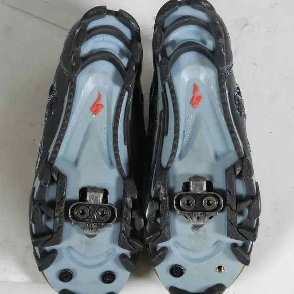 Speicalzed Kids Bicycle Riding Shoes Black &amp; Baby Blue Childs Size 5.5 (EUR 36)