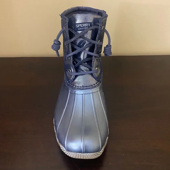 Sperry Girl’s Saltwater Winter Lux Boots metallic blue