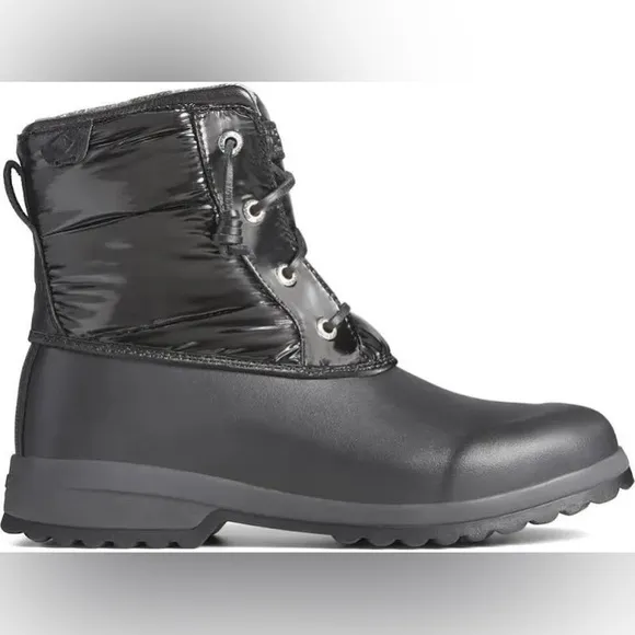 Sperry Maritime Repel nylon black snow boots, size 9