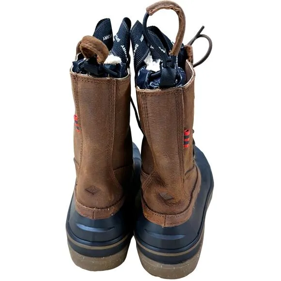 Sperry Men's Ice Bay Black and Tan Winter Boots STS22567 Men's Size 9 NWOB