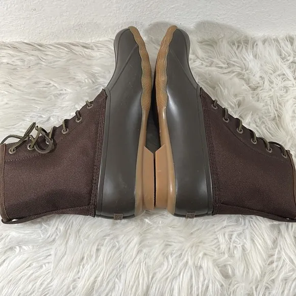 Sperry Men’s Saltwater Top Sider Duck Rain Boots Brown Size 13 NEW