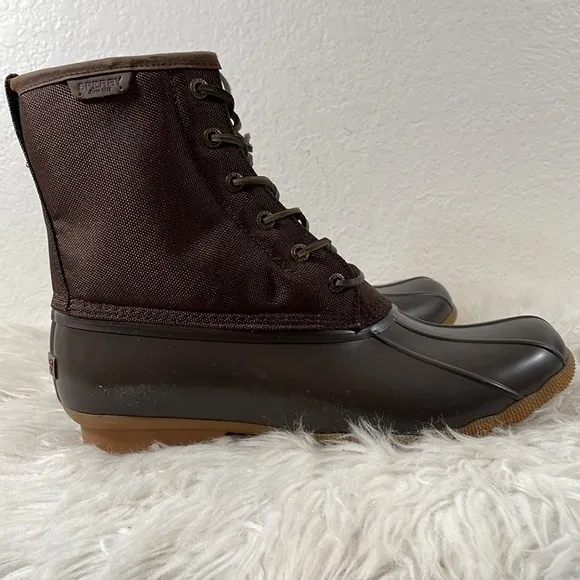 Sperry Men’s Saltwater Top Sider Duck Rain Boots Brown Size 13 NEW
