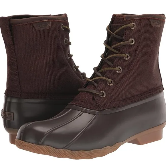 Sperry Men’s Saltwater Top Sider Duck Rain Boots Brown Size 13 NEW