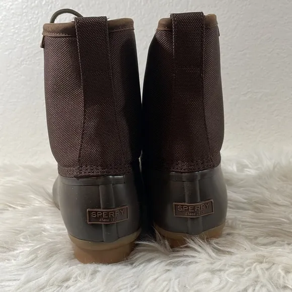 Sperry Men’s Saltwater Top Sider Duck Rain Boots Brown Size 13 NEW