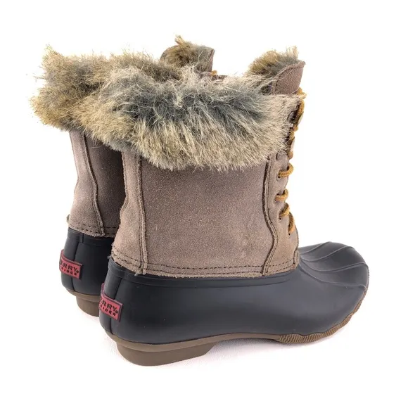 Sperry WhiteWater Brown Leather Duck Winter Boots 8M