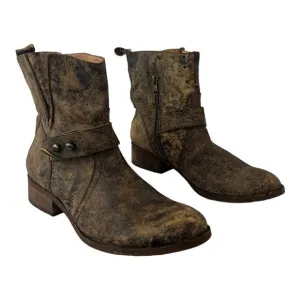 Spirit by Lucchese Size 9 Leather Olivia Short Ankle Boots Zip Moto Western