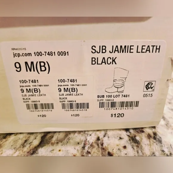 St. John's Bay &quot;Jamie&quot; Black Leather Slouch Boots