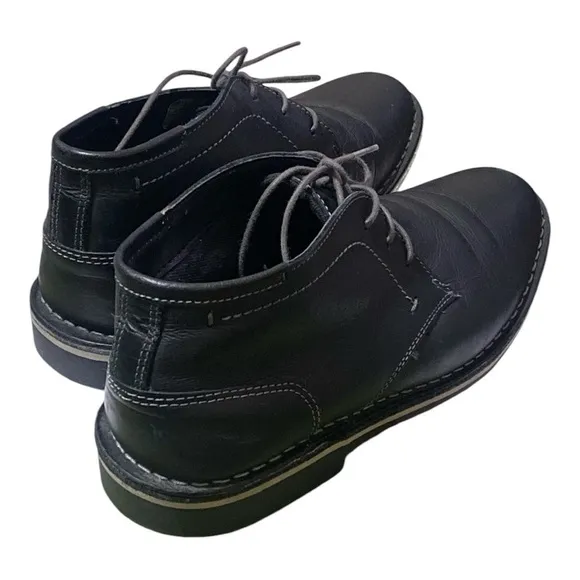 STEVE MADDEN Leather Harken Chukka Boot Mens Size 7.5 Black Business Cas…