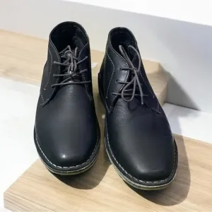 STEVE MADDEN Leather Harken Chukka Boot Mens Size 7.5 Black Business Cas…