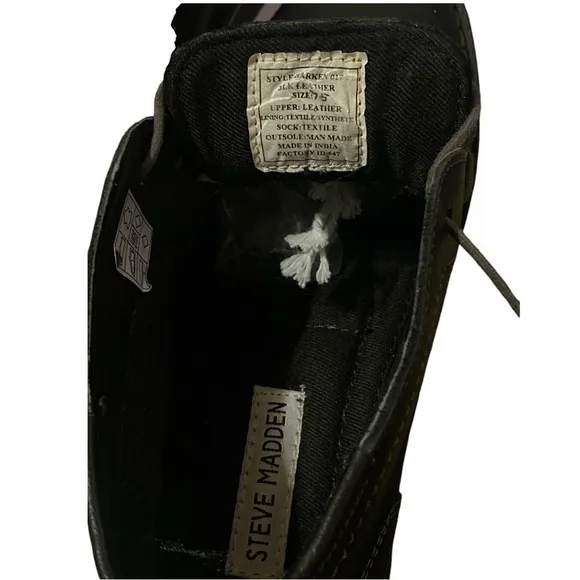STEVE MADDEN Leather Harken Chukka Boot Mens Size 7.5 Black Business Cas…