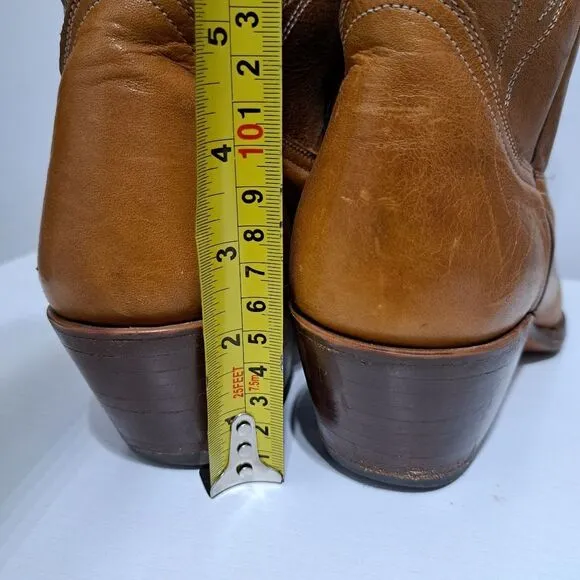 Steve Madden Lonestar Leather Western Cowboy Boots Pointed Toe Size 8.5 Camel