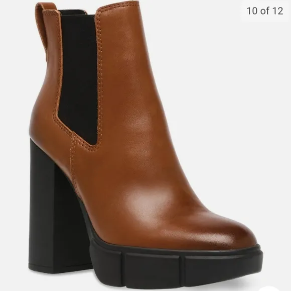 Steve Madden Revised Cognac Leather Boots
