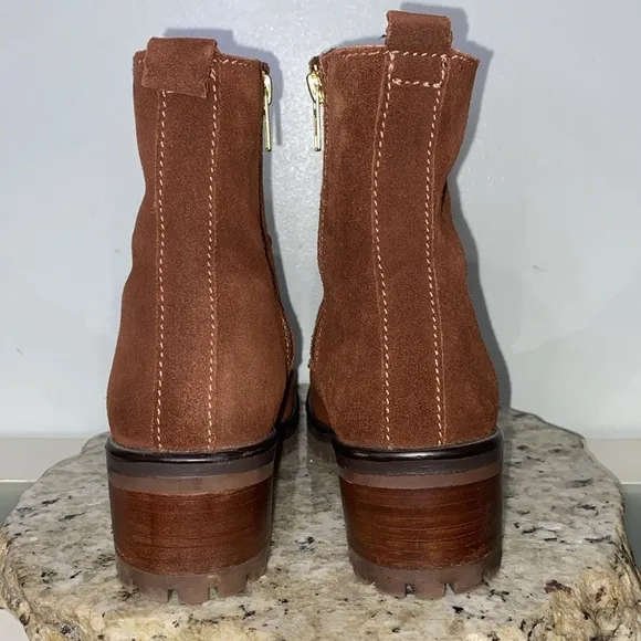 Steven By Steve Madden Grandy Brown Suede Lug Sole Hiker Lace Up Boots Women 8
