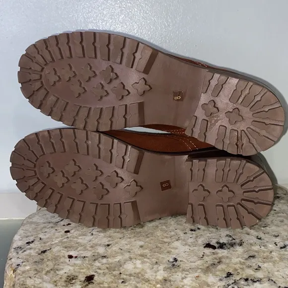 Steven By Steve Madden Grandy Brown Suede Lug Sole Hiker Lace Up Boots Women 8