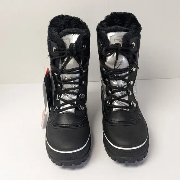 Storm By Cougar Gleam Waterproof Winter Boots, Silver/Black, Women's 8 M