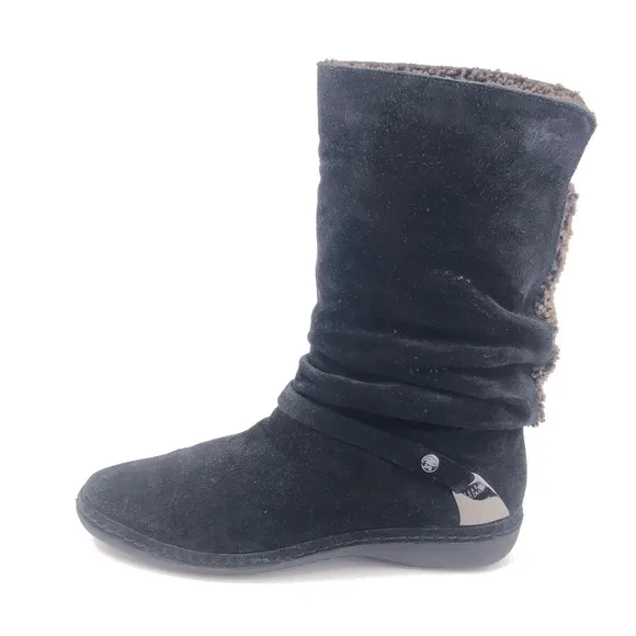 Stuart Weitzman Black Suede Winter Boots 8.5M