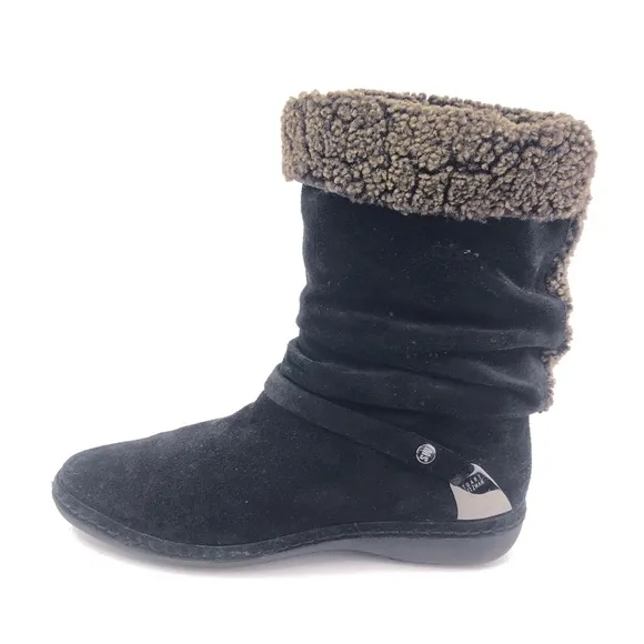 Stuart Weitzman Black Suede Winter Boots 8.5M