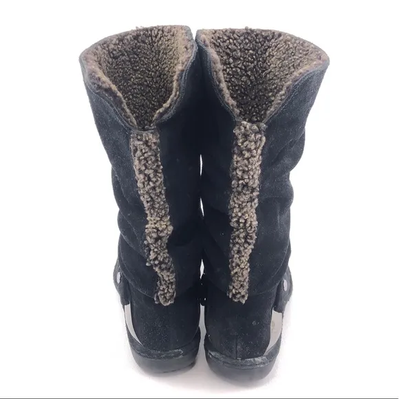 Stuart Weitzman Black Suede Winter Boots 8.5M