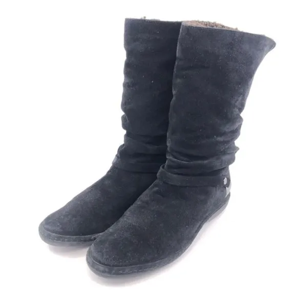 Stuart Weitzman Black Suede Winter Boots 8.5M