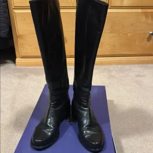 Stuart Weitzman Black Winter Rain Boots