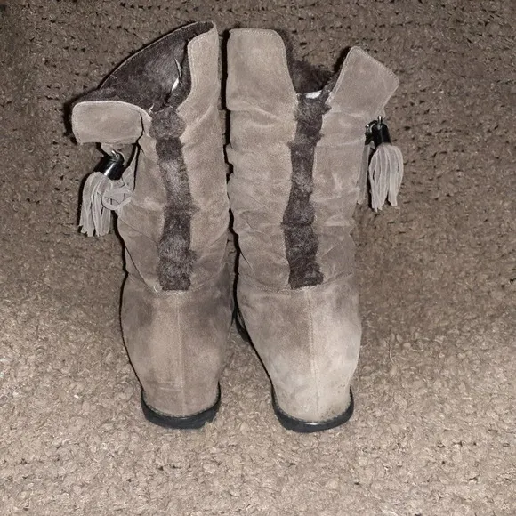 STUART WEITZMAN-Brown Suede-Slouch-Hidden Heel-Winter Boots-Sz 8.5-Excellent