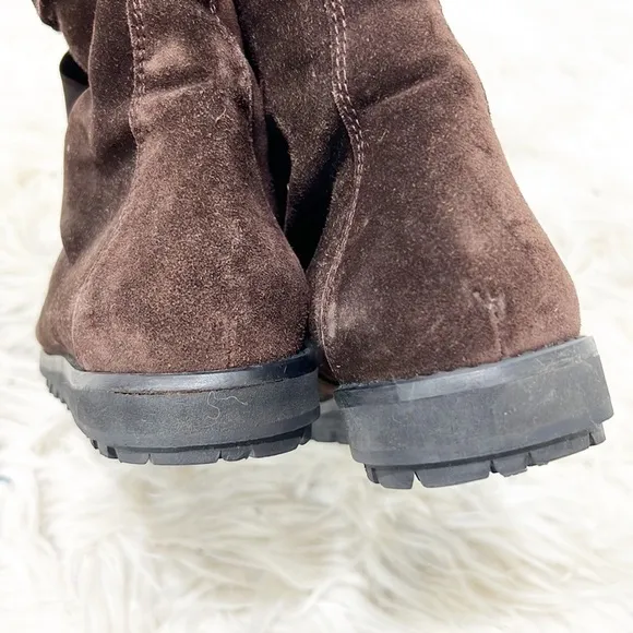 STUART Weitzman Brown Suede Velcro Strap Winter Boots Booties 7