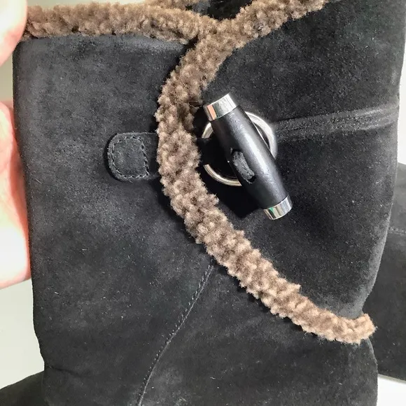 Stuart Weitzman Suede Leather Winter Boots Toggle