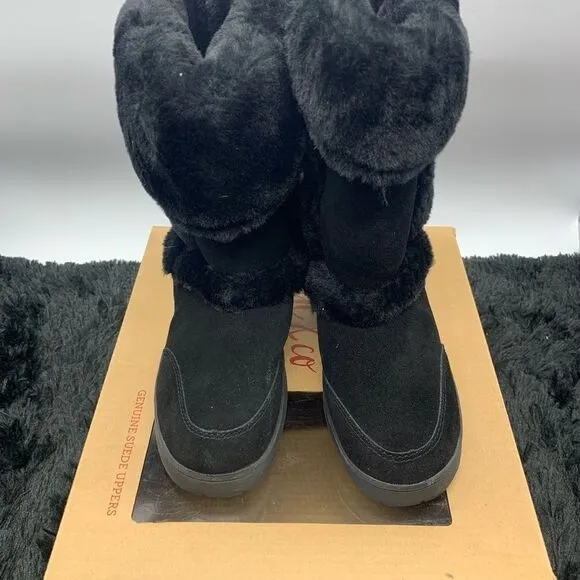 STYLE &amp; CO Witty Black Boots Winter Shoes Womens Black Size 7