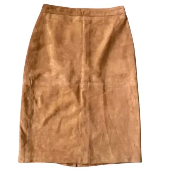 Talbots Luxe Suede Pencil Skirt – Equestrian-Inspired Classic, Size 4 $198