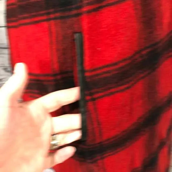 Talbots Red &amp; Black Buffalo Plaid Wool Skirt size 12