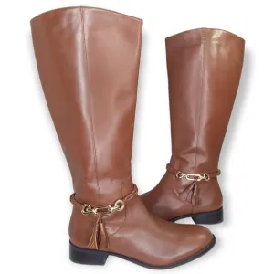 Talbots Tish Riding Boots Size 8M Cognac Leather Knee High Equestrian Preppy