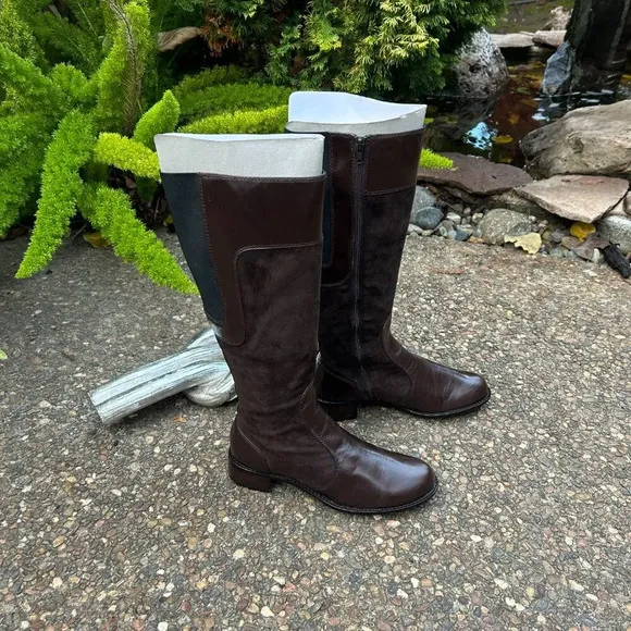 Taryn Rose Radiant Chocolate Brown Suede Calf Boots Size 8.5 NIB
