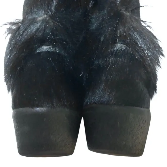 Tecnica Black Goat Fur Winter Boots Made in Italy size 39 fit like 7.5 or 8